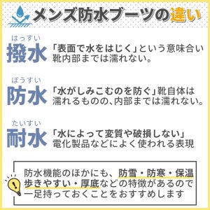 メンズ防水ブーツの選び方