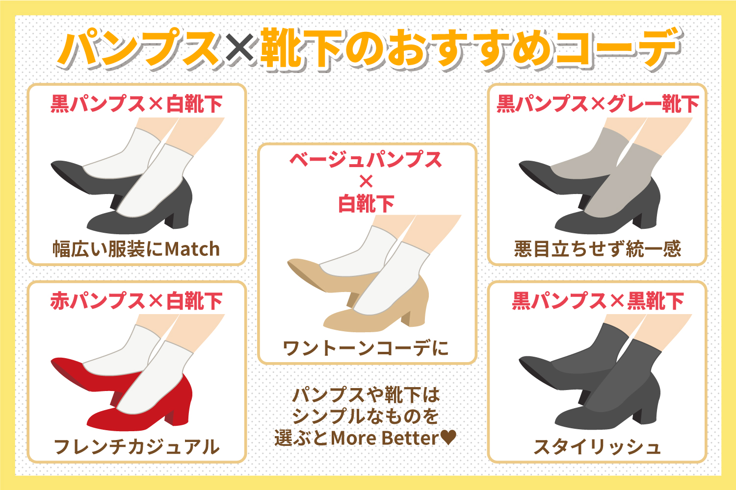 パンプスによく合う靴下コーデのコツ解説 マーレマーレオンラインストア