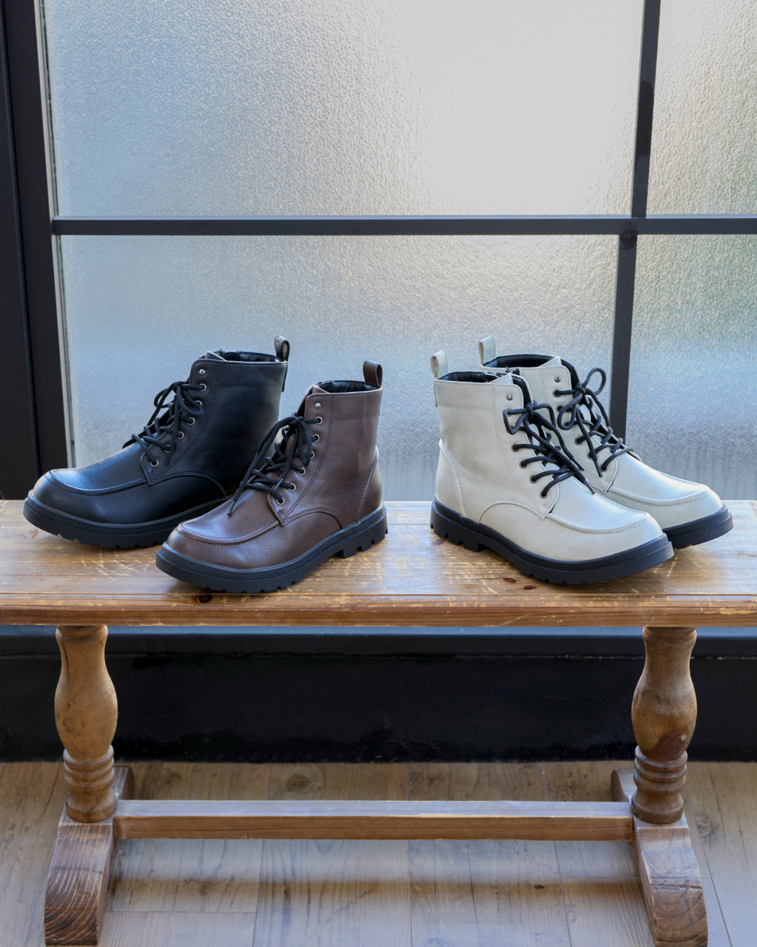 防水モカ付きレースアップブーツKLZ252727