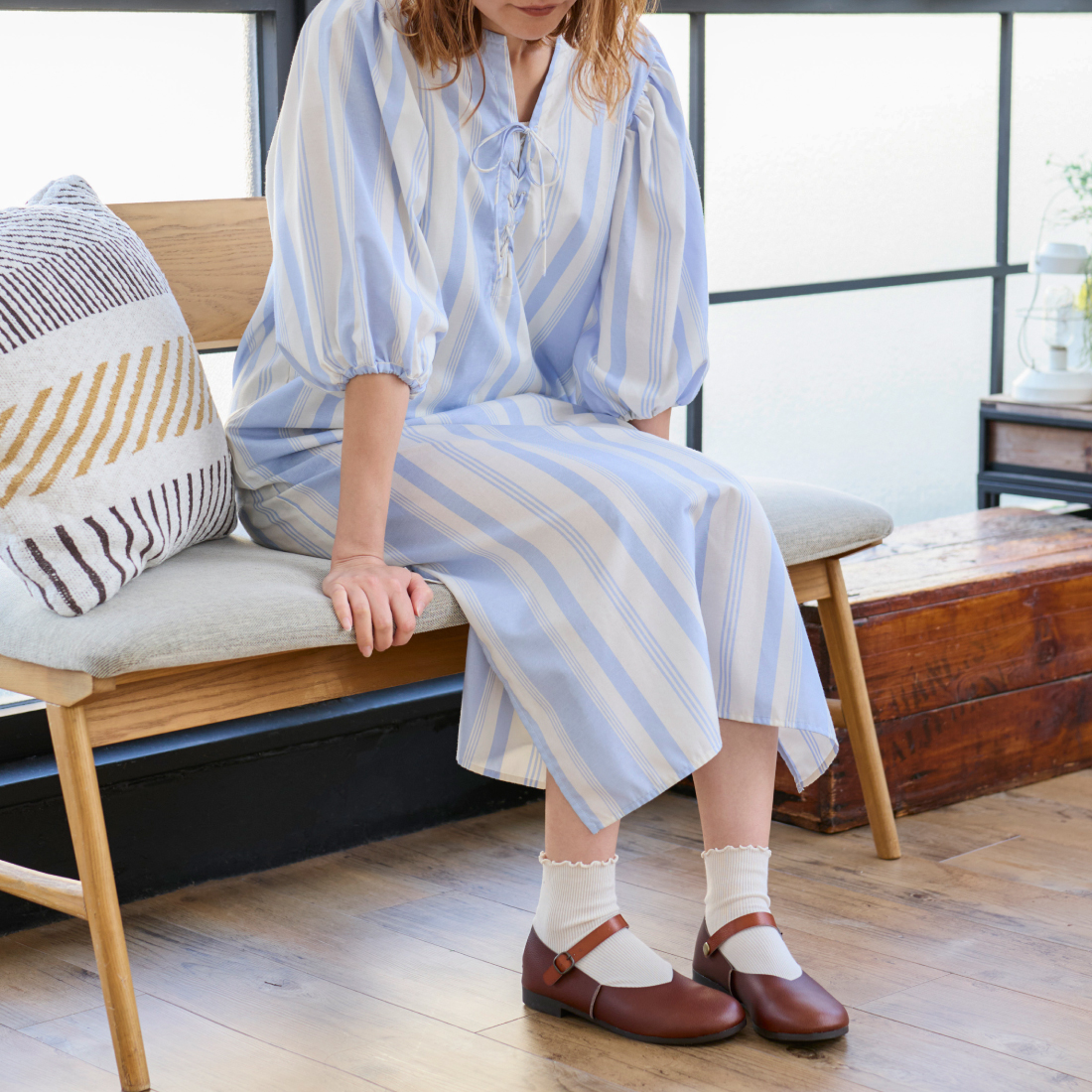 手染めストラップシューズ